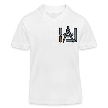 Tischler Werkzeuge Grafik - Kinder Organic Poloshirt Mini Sprinter von Stanley/Stella - Weiß - Vorne