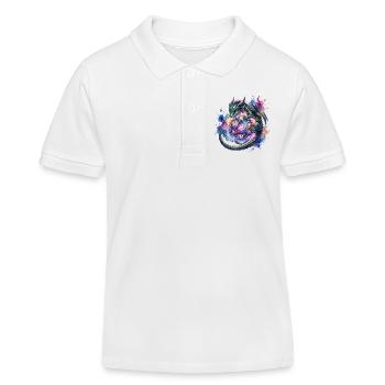 Süßer Drache mit D20 Würfel – Pen & Paper - Kinder Organic Poloshirt Mini Sprinter von Stanley/Stella - Weiß - Vorne