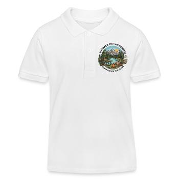 Camp Under The Stars Bikepacking Adventure Tee - Kids Organic Polo Shirt by Stanley/Stella - white - Front
