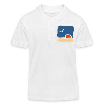 Bird at Sunset – Minimalist Art - Kids Organic Polo Shirt by Stanley/Stella - white - Front