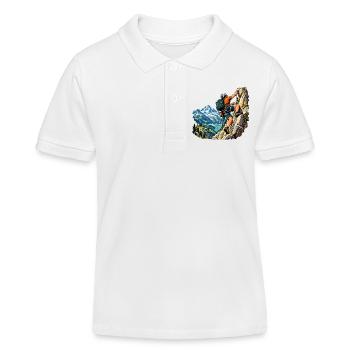 Kletter Abenteuer für Bergsteiger - Kinder Organic Poloshirt Mini Sprinter von Stanley/Stella - Weiß - Vorne