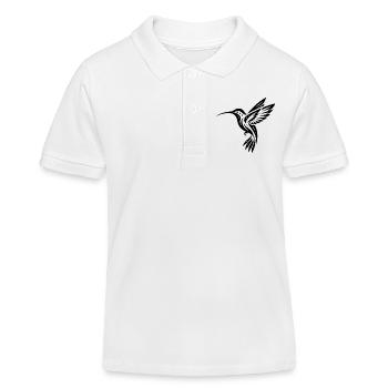 Schwarzer Kolibri Minimalistisch - Kinder Organic Poloshirt Mini Sprinter von Stanley/Stella - Weiß - Vorne