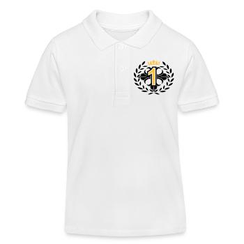 Die Nummer Eins mit Lorbeerkranz und Krone - Kinder Organic Poloshirt Mini Sprinter von Stanley/Stella - Weiß - Vorne