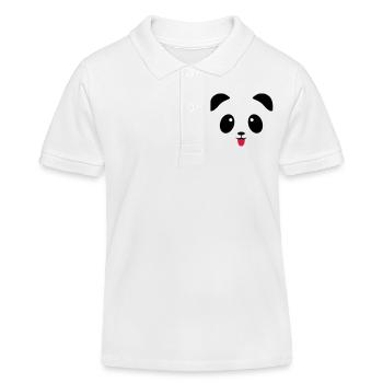 Langue de visage de panda - Polo enfant bio Stanley/Stella - blanc - Devant