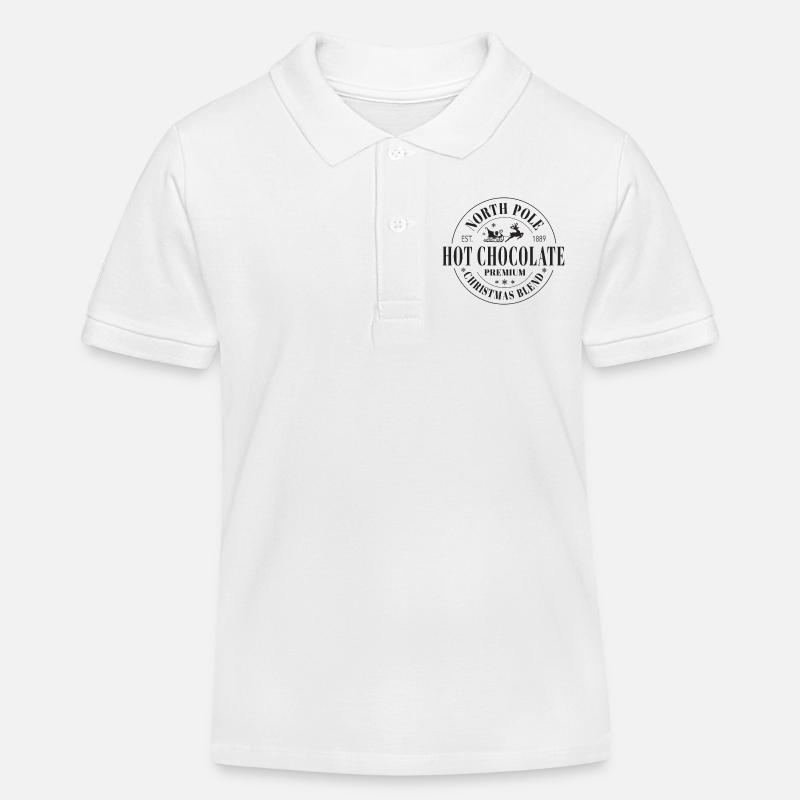 Mélange de Noël pour le chocolat chaud du pôle Nord - Polo enfant bio Stanley/Stella - blanc