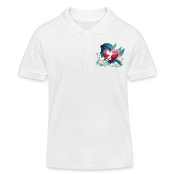 Cupidon Archer Oeuvre de cœur - Polo enfant bio Stanley/Stella - blanc - Devant