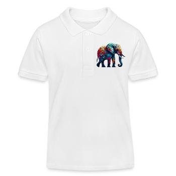 Éléphant - Polo enfant bio Stanley/Stella - blanc - Devant
