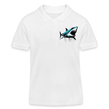 Requin - Polo enfant bio Stanley/Stella - blanc - Devant