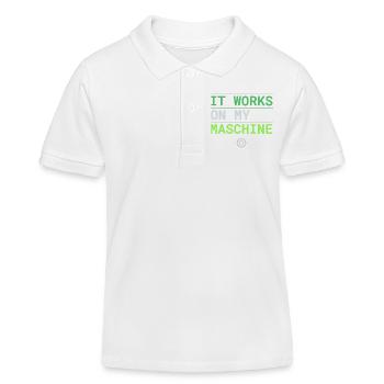 It Works On My Machine - Entwickler Ausrede - Kinder Organic Poloshirt Mini Sprinter von Stanley/Stella - Weiß - Vorne