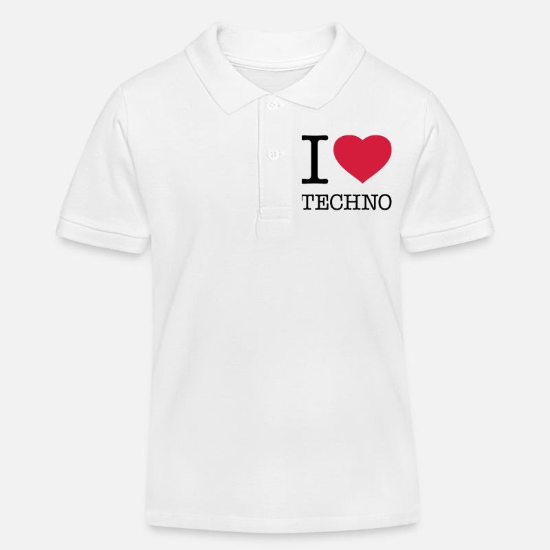 J’ADORE LA TECHNO - Polo enfant bio Stanley/Stella - blanc