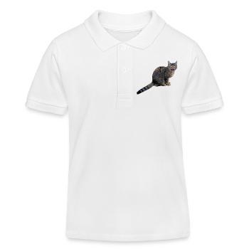katze - Kinder Organic Poloshirt Mini Sprinter von Stanley/Stella - Weiß - Vorne
