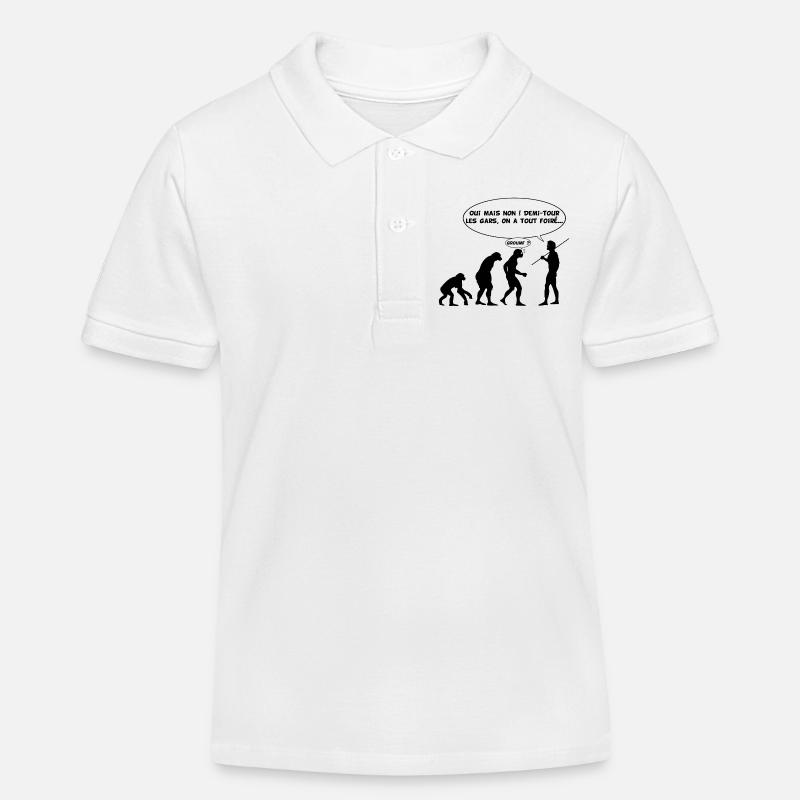 évolution inversée - Polo enfant bio Stanley/Stella - blanc
