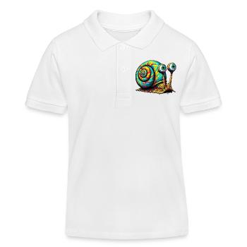 Schnecke - Kinder Organic Poloshirt Mini Sprinter von Stanley/Stella - Weiß - Vorne