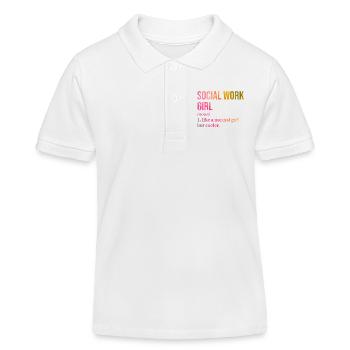 Social Work Social Work Social Work - Kids Organic Polo Shirt by Stanley/Stella - white - Front