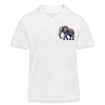 Éléphant - Polo enfant bio Stanley/Stella - blanc - Devant