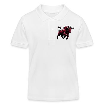 Stier - Kinder Organic Poloshirt Mini Sprinter von Stanley/Stella - Weiß - Vorne