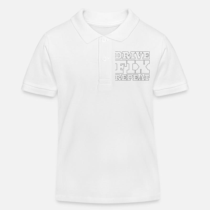 45 Drive Fix Repeat - Polo enfant bio Stanley/Stella - blanc
