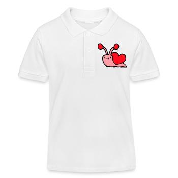Snail Heart Snail Shell Cute Love Romantic - Kids Organic Polo Shirt by Stanley/Stella - white - Front