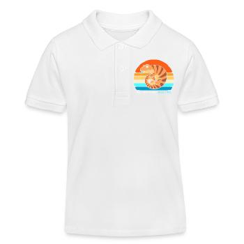 Blau Zunge Eidechse - Kinder Organic Poloshirt Mini Sprinter von Stanley/Stella - Weiß - Vorne