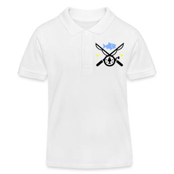 Angeln & Fischen | Petri Heil Hobby Logo - Kinder Organic Poloshirt Mini Sprinter von Stanley/Stella - Weiß - Vorne