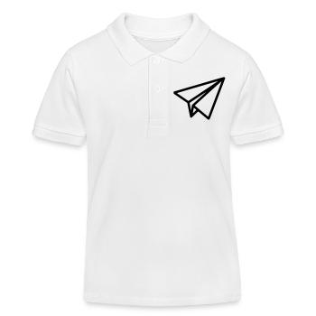 Papierflieger Flugzeug - Kinder Organic Poloshirt Mini Sprinter von Stanley/Stella - Weiß - Vorne