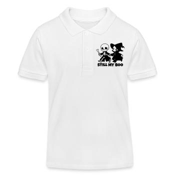 Still My Boo Halloween Paar Skelett Hexe - Kinder Organic Poloshirt Mini Sprinter von Stanley/Stella - Weiß - Vorne