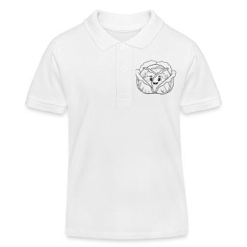 Cabbage Vegetable Kawaii Outline - Kids Organic Polo Shirt by Stanley/Stella - white - Front