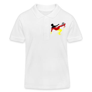 Overhead kick Germany Football - Kids Organic Polo Shirt by Stanley/Stella - white - Front