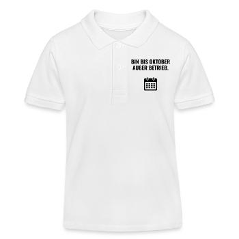 Bin bis Oktober außer Betrieb - Kinder Organic Poloshirt Mini Sprinter von Stanley/Stella - Weiß - Vorne
