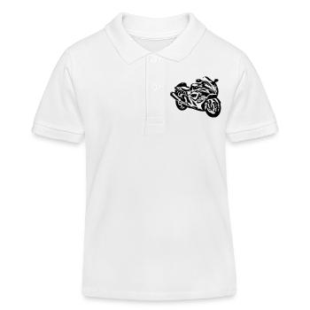 Motorrad , Hayabusa , Rennmaschine ,Kult (25) - Kinder Organic Poloshirt Mini Sprinter von Stanley/Stella - Weiß - Vorne