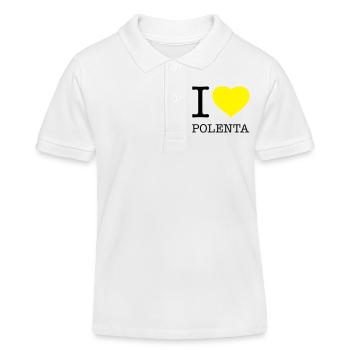 I LOVE POLENTA Mais - Kinder Organic Poloshirt Mini Sprinter von Stanley/Stella - Weiß - Vorne
