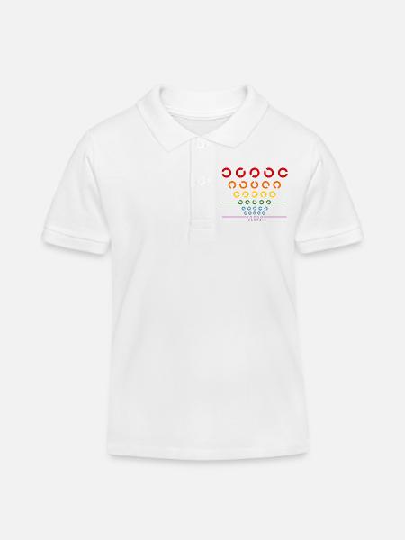 Regenbogen Sehtest - Kinder Organic Poloshirt Mini Sprinter von Stanley/Stella - Weiß