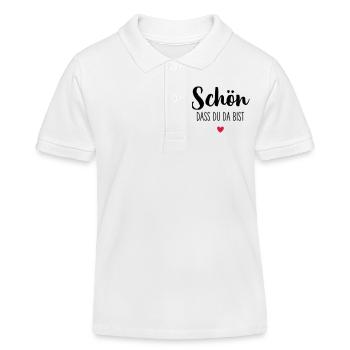 Schön dass du da bist Herz - Kinder Organic Poloshirt Mini Sprinter von Stanley/Stella - Weiß - Vorne