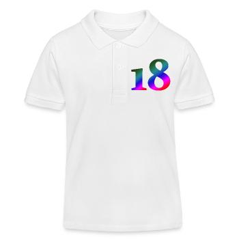 18, bunter farbverlauf, schenken - Kinder Organic Poloshirt Mini Sprinter von Stanley/Stella - Weiß - Vorne