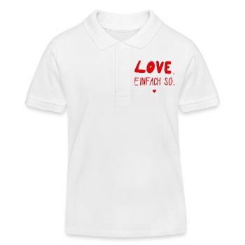 Amour. Comme ça. Saint-Valentin, Mariage, Amour - Polo enfant bio Stanley/Stella - blanc - Devant