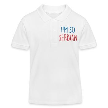 I'm so Serbian Serbia Serbien - Kinder Organic Poloshirt Mini Sprinter von Stanley/Stella - Weiß - Vorne