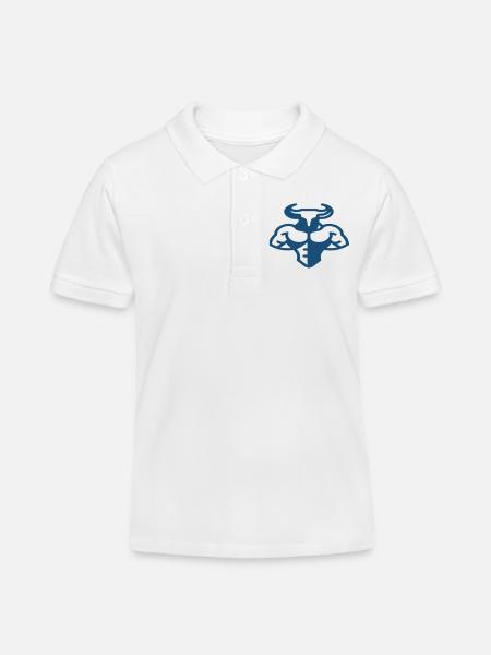 Body Building. Stier. - Kinder Organic Poloshirt Mini Sprinter von Stanley/Stella - Weiß