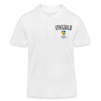 Souvenir Stockholm, Stockholm Schweden - Kinder Organic Poloshirt Mini Sprinter von Stanley/Stella - Weiß - Vorne