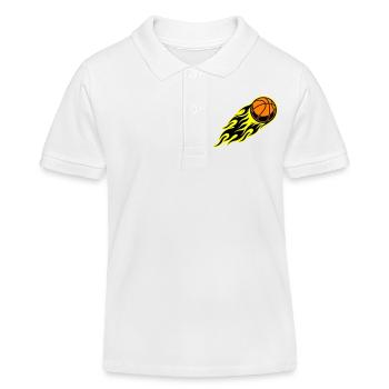 Flamme du basket-ball - Polo enfant bio Stanley/Stella - blanc - Devant