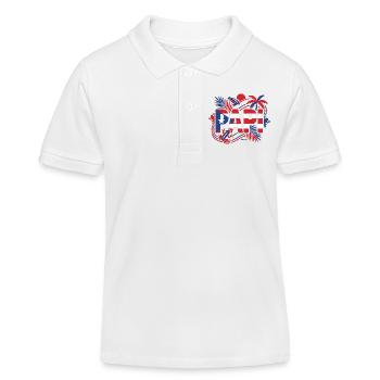 Papi Porto Rico Drapeau Grenouille Tropiques - Polo enfant bio Stanley/Stella - blanc - Devant