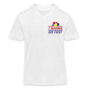 I Wanna Go Fast Racing Humor - Kids Organic Polo Shirt by Stanley/Stella - white - Front