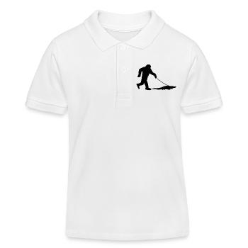 Bigfoot mit Alligator - Kinder Organic Poloshirt Mini Sprinter von Stanley/Stella - Weiß - Vorne