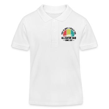 Retro Alligator Dad Silhouette - Kids Organic Polo Shirt by Stanley/Stella - white - Front