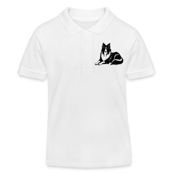 Collie Dog Laying - Kids Organic Polo Shirt by Stanley/Stella - white - Front