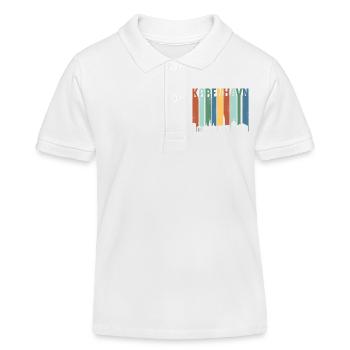 København Neon Skyline Pattern - Kids Organic Polo Shirt by Stanley/Stella - white - Front
