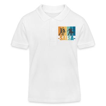 Salsa Vintage Dancer Retro Dancing Cadeau - Polo enfant bio Stanley/Stella - blanc - Devant