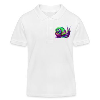 Schnecke - Kinder Organic Poloshirt Mini Sprinter von Stanley/Stella - Weiß - Vorne