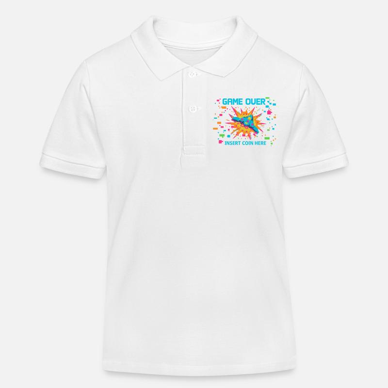 Game Over Neon Arcade Game - Kinder Organic Poloshirt Mini Sprinter von Stanley/Stella - Weiß