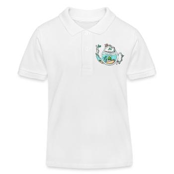 Teapot Garden Frog - Kids Organic Polo Shirt by Stanley/Stella - white - Front