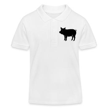 Schwein - Kinder Organic Poloshirt Mini Sprinter von Stanley/Stella - Weiß - Vorne